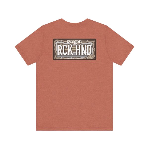 Oregon RCK HND Thunderegg State Rock License Plate Shirt - Image 2