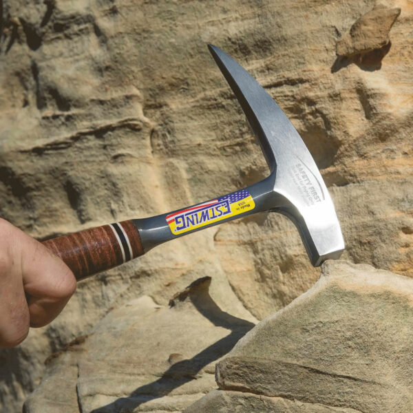 Rock Pick - 30 oz Geology Hammer with Pointed Tip & Genuine Leather Grip - Estwing - E30 - Image 4