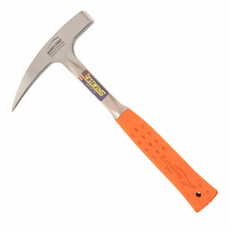 Rock Pick Orange Handle- 14 oz Geology Hammer with Pointed Tip & Shock Reduction Grip - Estwing - EO-14P