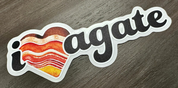 I Love Agate Clear Vinyl Sticker