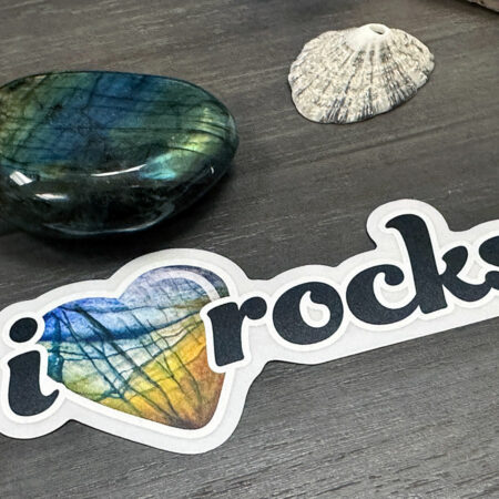 I Love Rocks Clear Vinyl Sticker